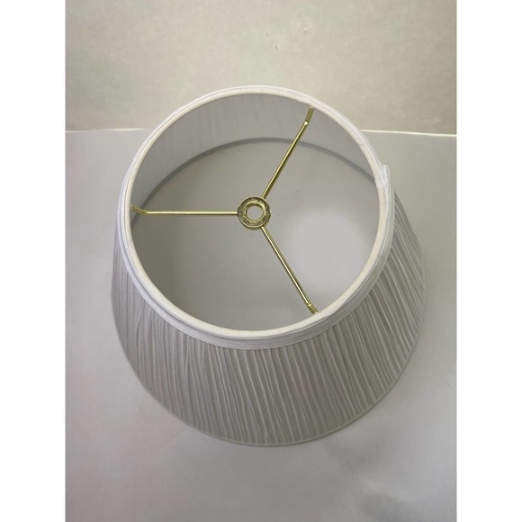 White Fabric Lamp Shade - Picture 1 of 3